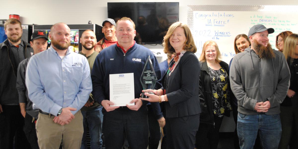 JA Frate Receives 2019 Carrier of the Year Award from Uline | JA Frate